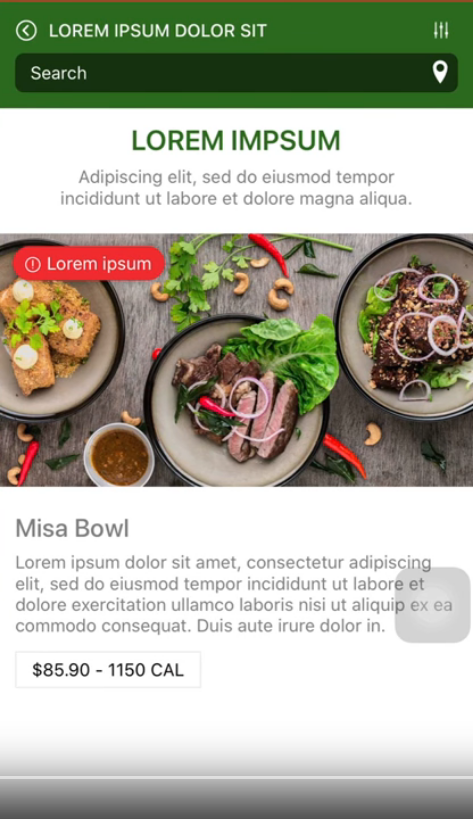 Food delivery app with custom animations.